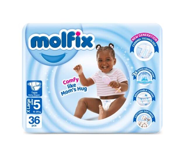 Molfix Diapers Size 5 X Large (15-20kg) - Baby Comfort & Protection (20kg)