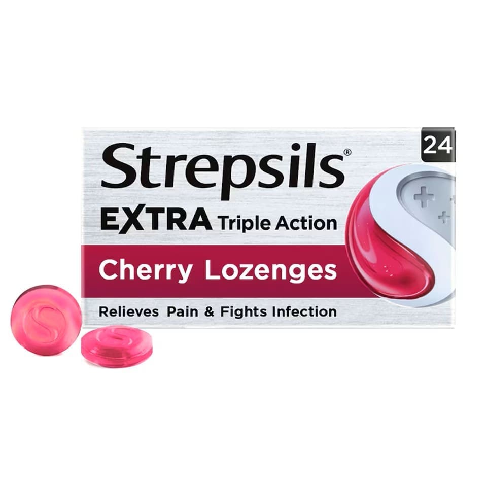 Strepsils Lozenges Extra Tripple Actioncherry (24's)
